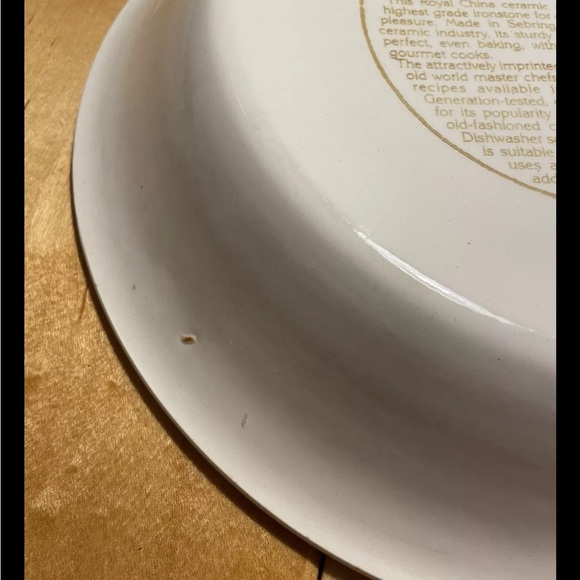 1983 Royal China Quiche Lorraine Pie Plate with Recipe 11" Deep Baking Dish - Picture 4 of 8